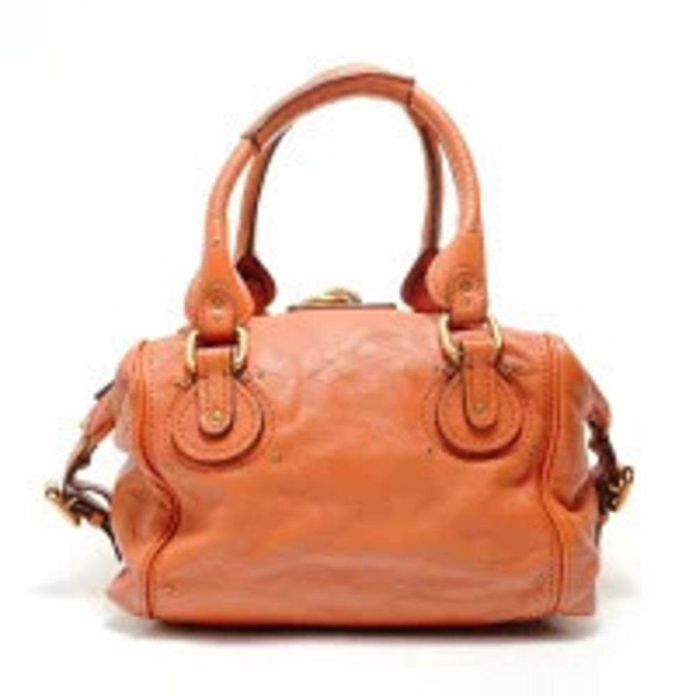 Chloe Paddington Leather Shoulder Bag Orange